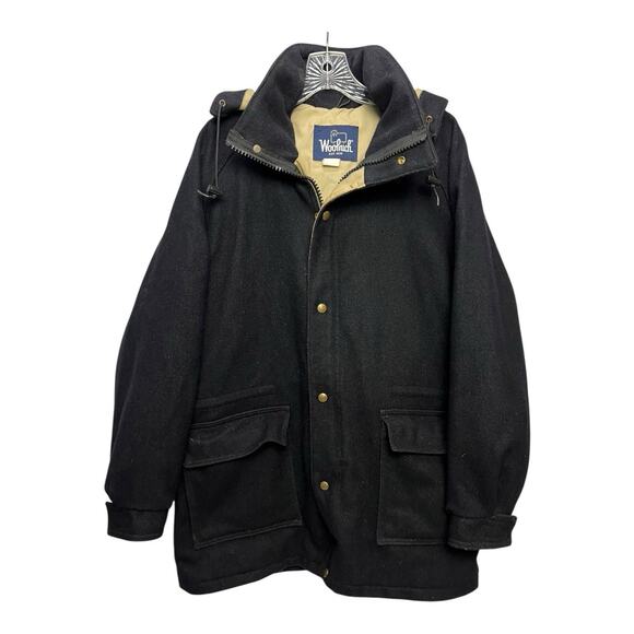 Vintage Black Woolrich Wool Pea Coat